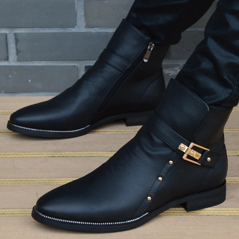 Fashion Men Boots Genuine Leather