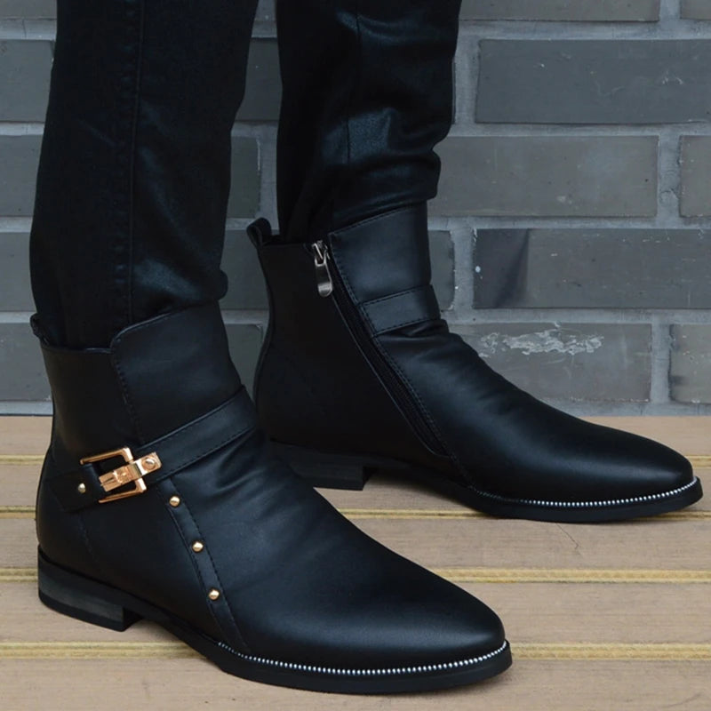 Fashion Men Boots Genuine Leather